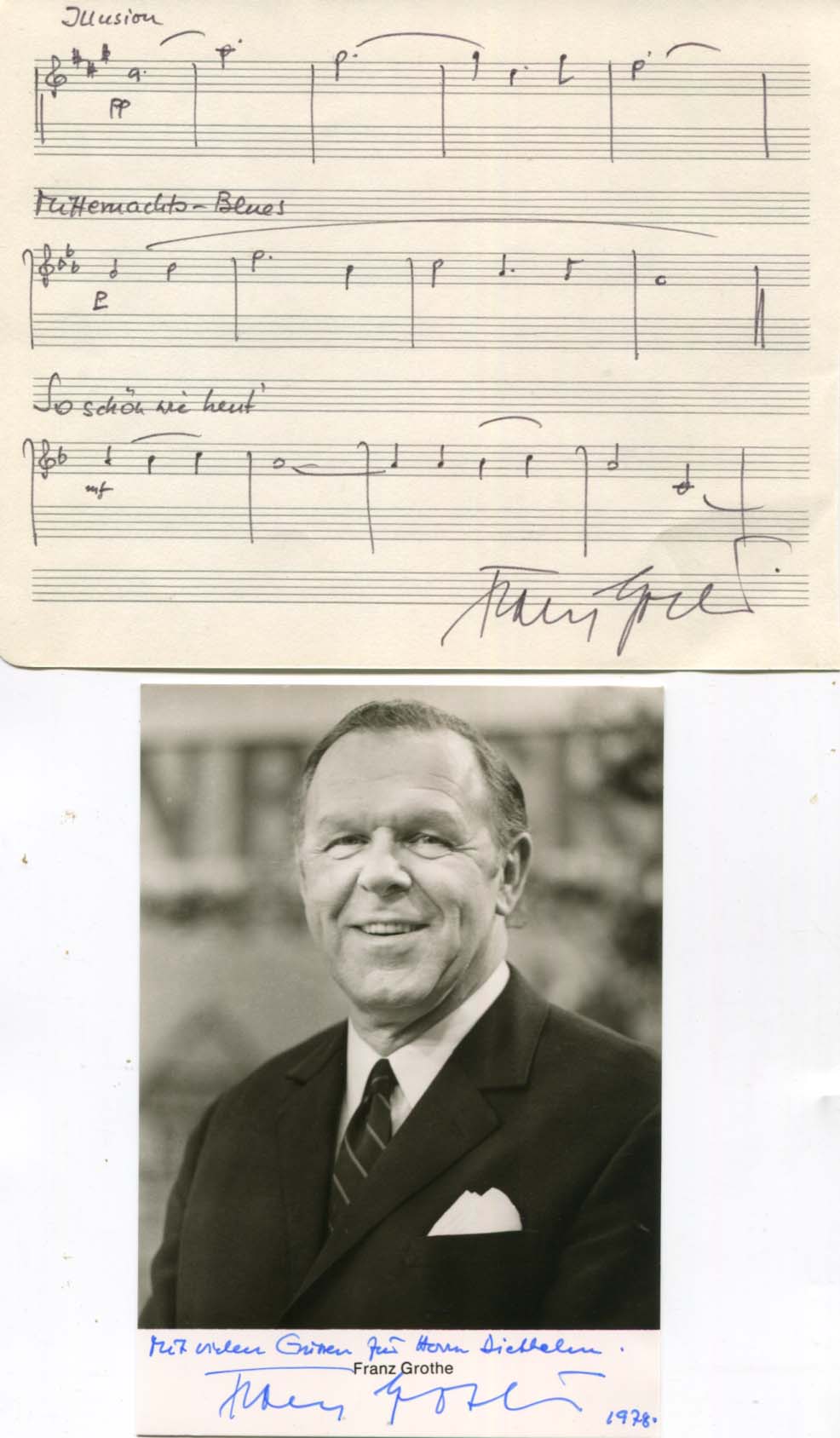 Franz Grothe Autograph Autogramm | ID 8142563475605