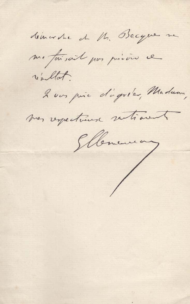 Georges Benjamin Clemenceau Autograph Autogramm | ID 8475123581077