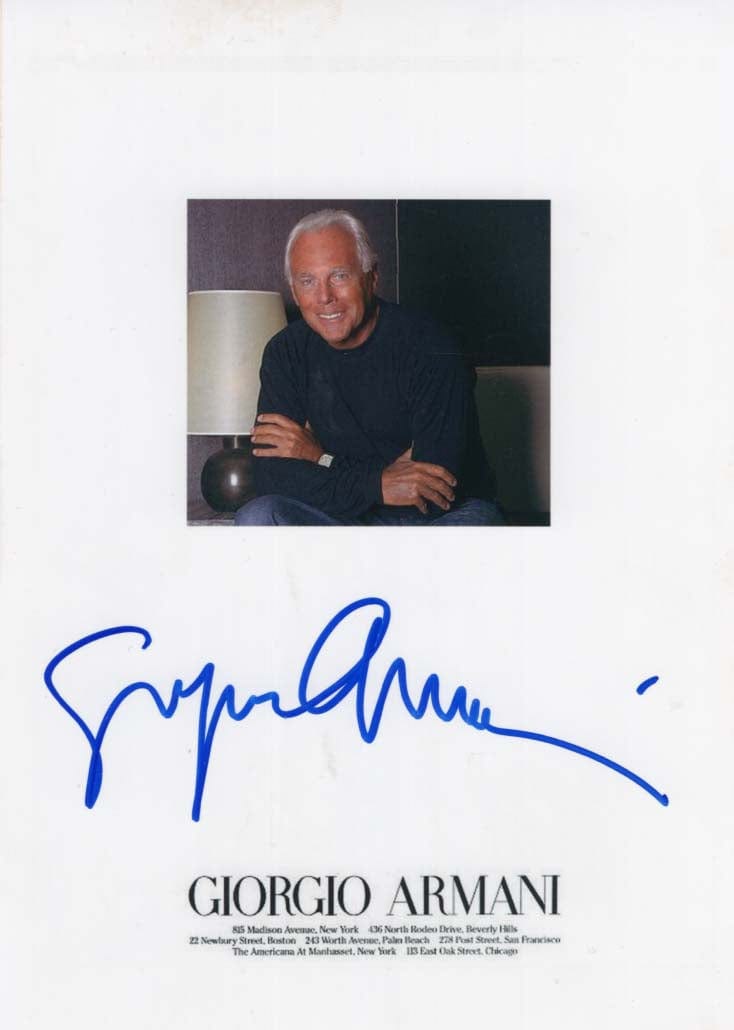 Giorgio Armani Autograph Autogramm | ID 8328043593877