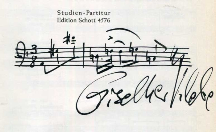 Giselher Klebe autograph, book with with autograph musical quotation signed