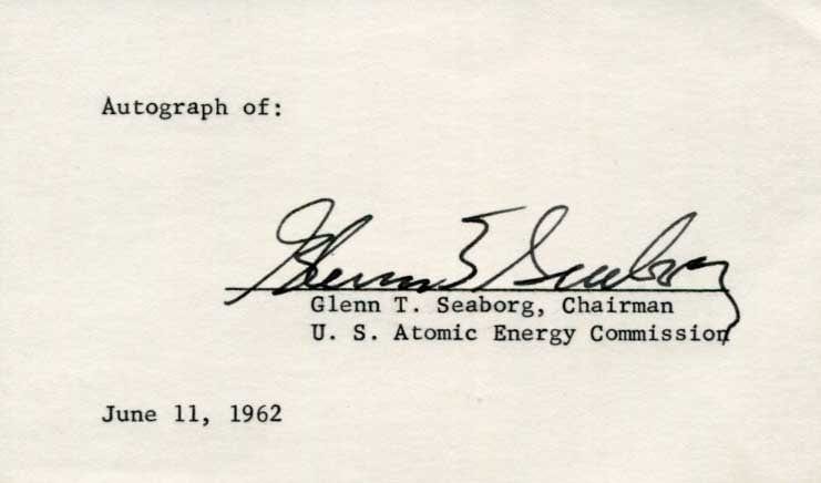 Glenn Theodore Seaborg Autograph Autogramm | ID 14889925050749