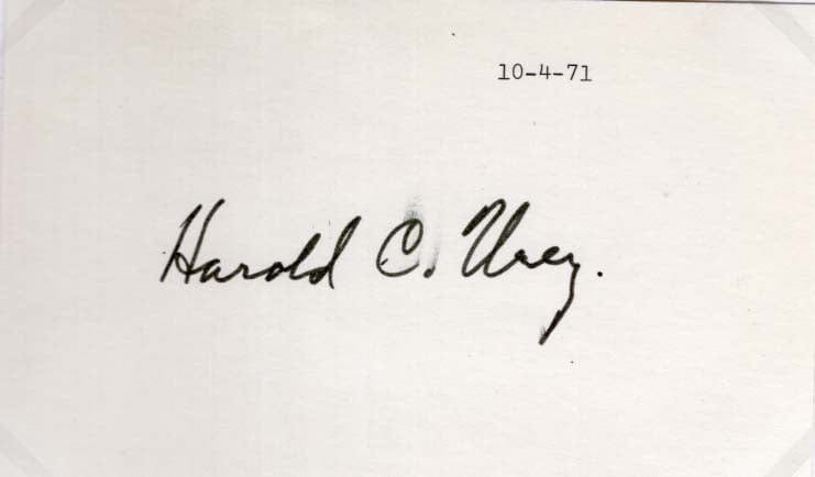 Harold Clayton Urey Autograph Autogramm | ID 8508148809877