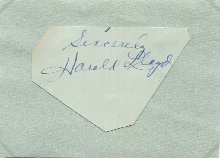 Harold Lloyd Autograph Autogramm | ID 8232137588885