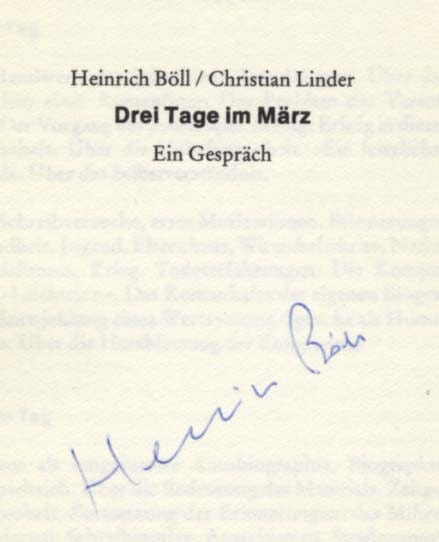 Heinrich Böll Autograph Autogramm | ID 14847792152957