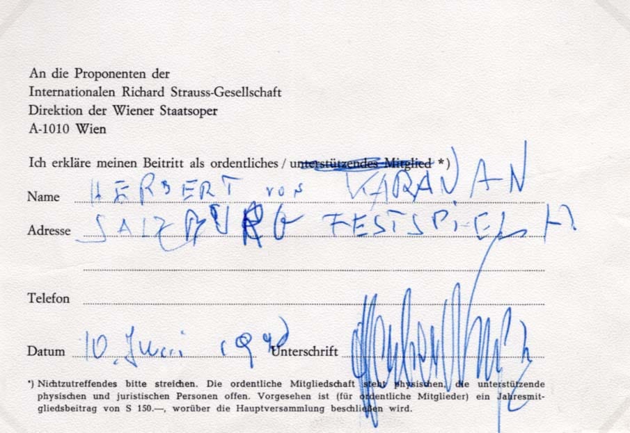 Herbert von Karajan Autograph Autogramm | ID 7954410537109
