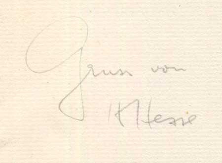 Hermann Hesse Autograph