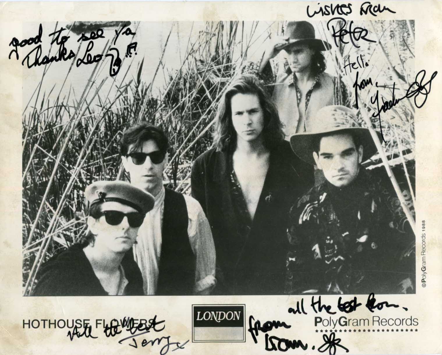  Hothouse Flowers Autograph Autogramm | ID 14680369201533