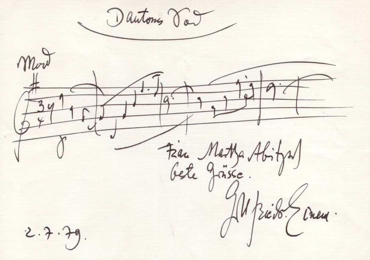 Igor Stravinsky & Gottfried von Einem Autographs