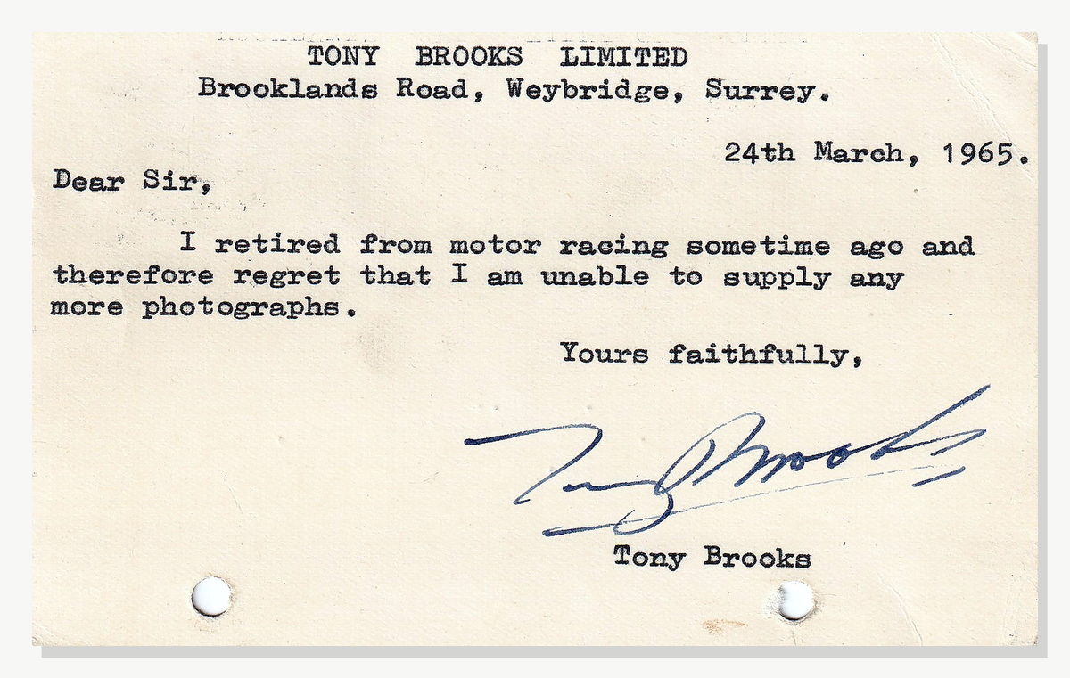 Tony Brooks Autograph Autogramm | ID 16009151283581