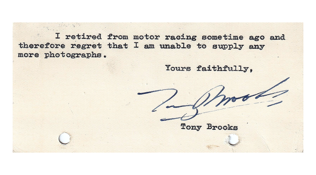 Tony Brooks Autograph Autogramm | ID 16009151283581