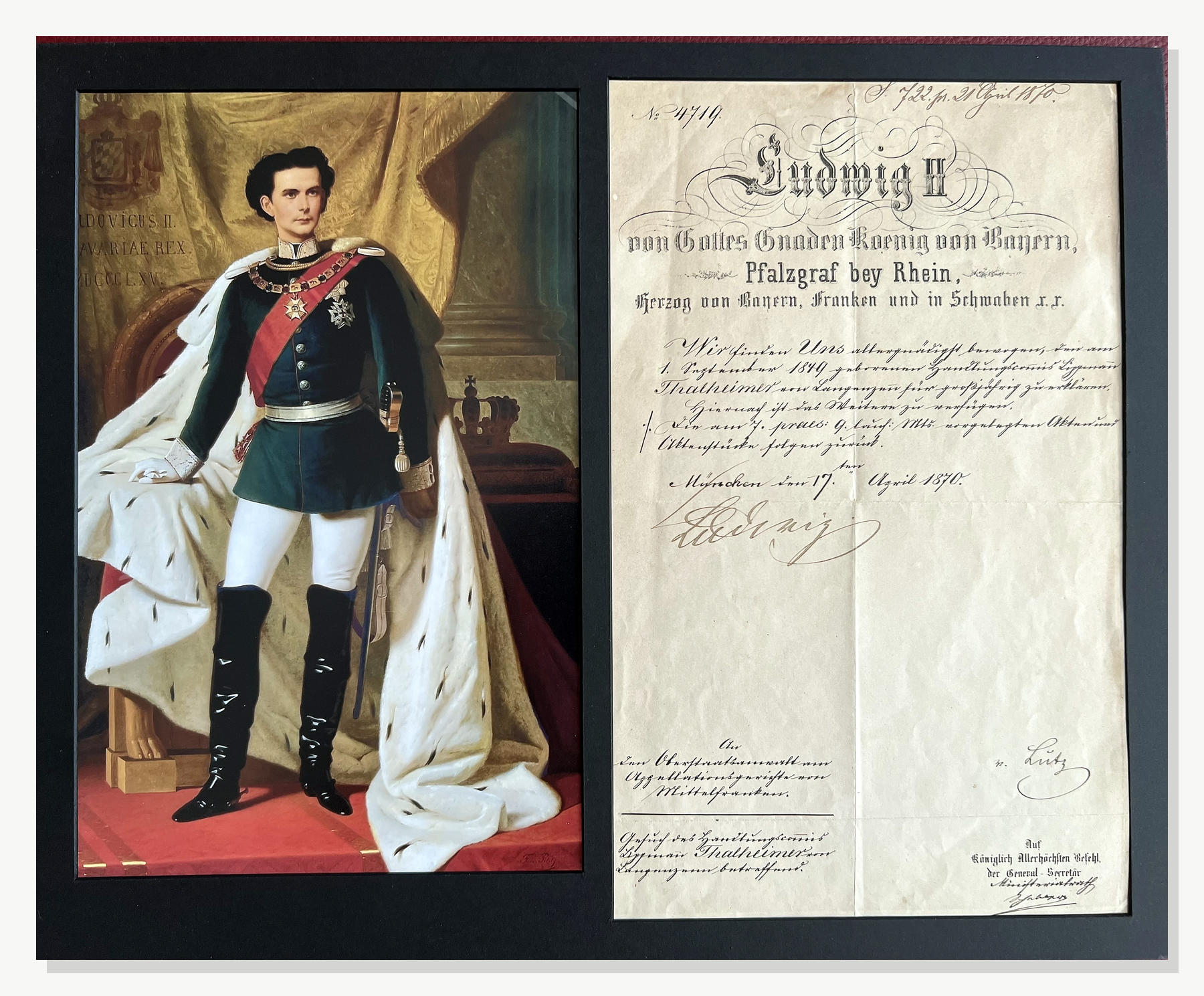 Ludwig II and Maximilian II of Bavaria Autograph Autogramm | ID 15982977352061