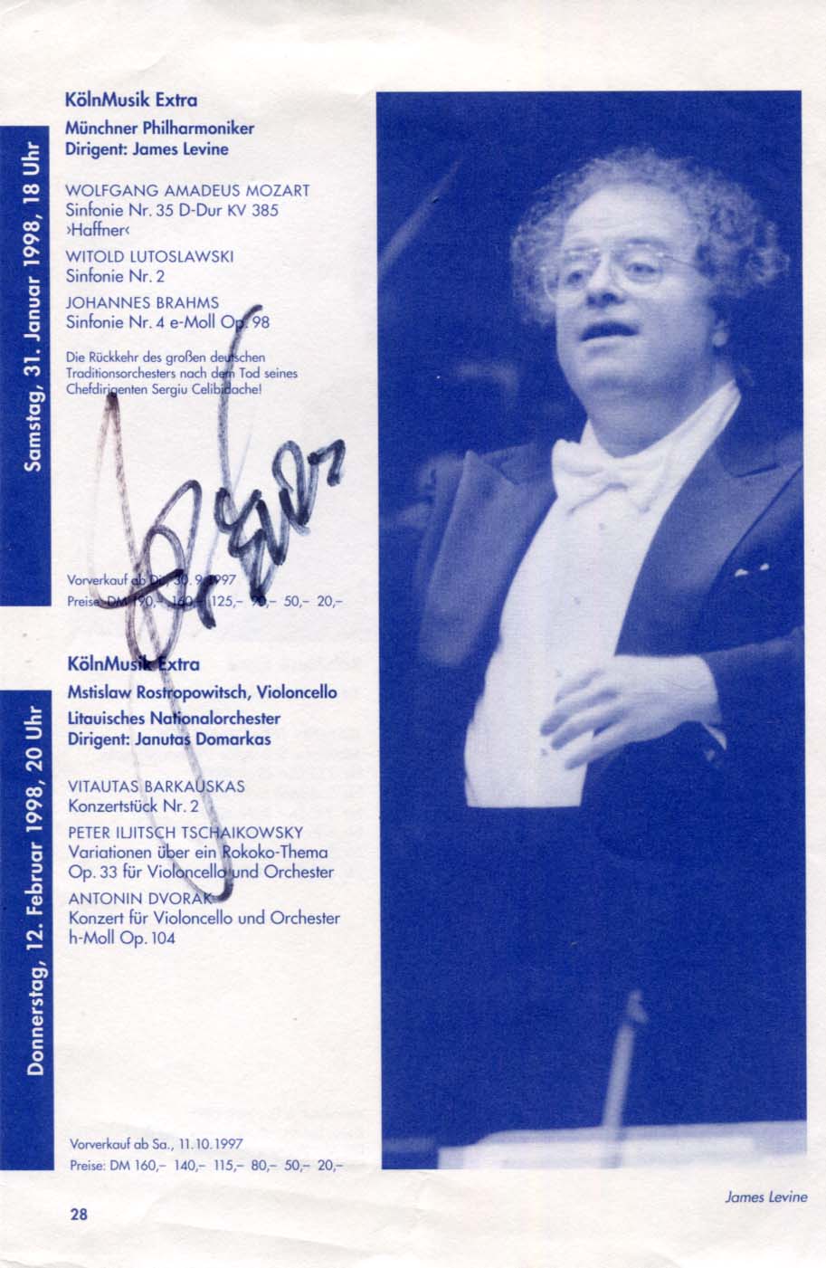 James &amp; Andris &amp; Valery Levine &amp; Nelsons &amp; Gergiev Autograph Autogramm | ID 8025621069973