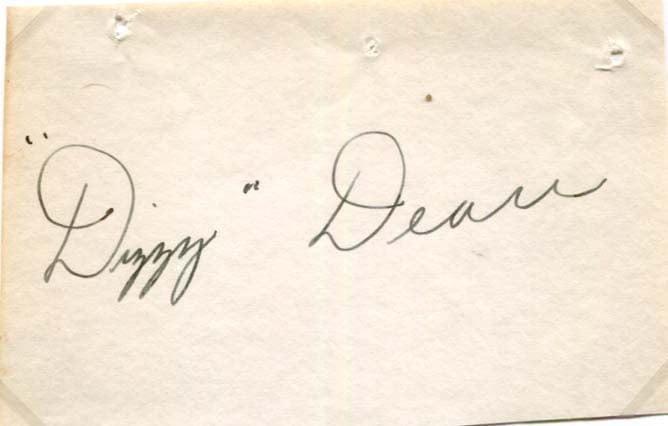 Jay Hanna &quot;Dizzy&quot; Dean Autograph Autogramm | ID 8236540330133