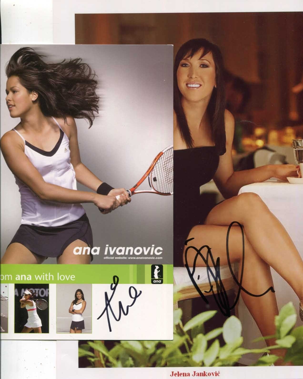 Jelena &amp; Ana Jankovic &amp; Ivanovic Autograph Autogramm | ID 14857285108093