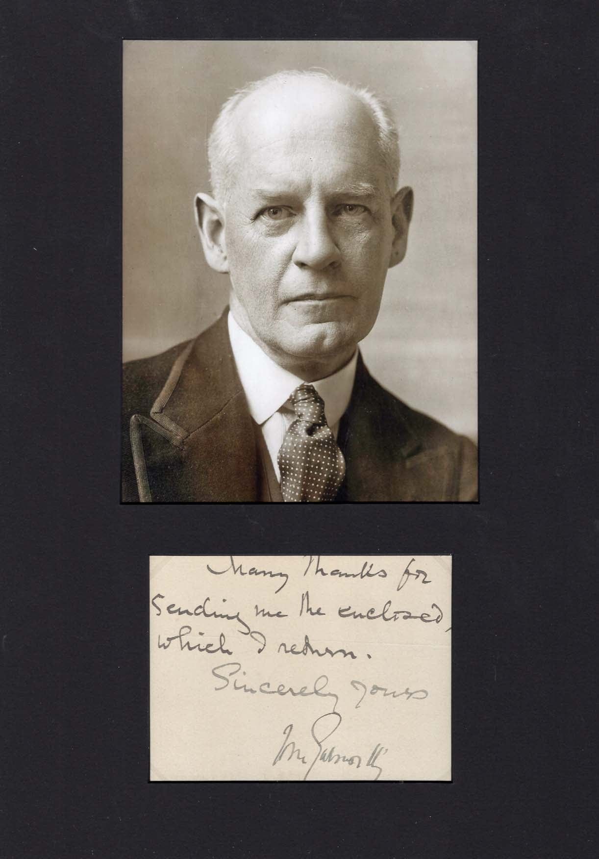 John Galsworthy Autograph Autogramm | ID 8565788278933