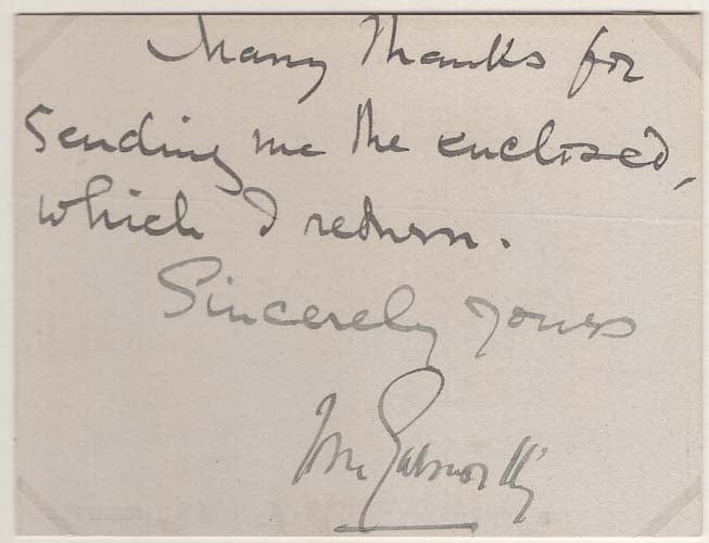 John Galsworthy Autograph Autogramm | ID 8565788278933