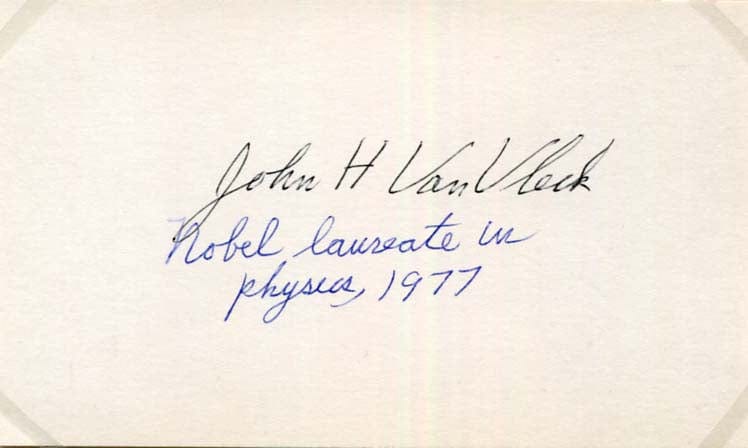 John Hasbrouck Van Vleck Autograph Autogramm | ID 7964615999637