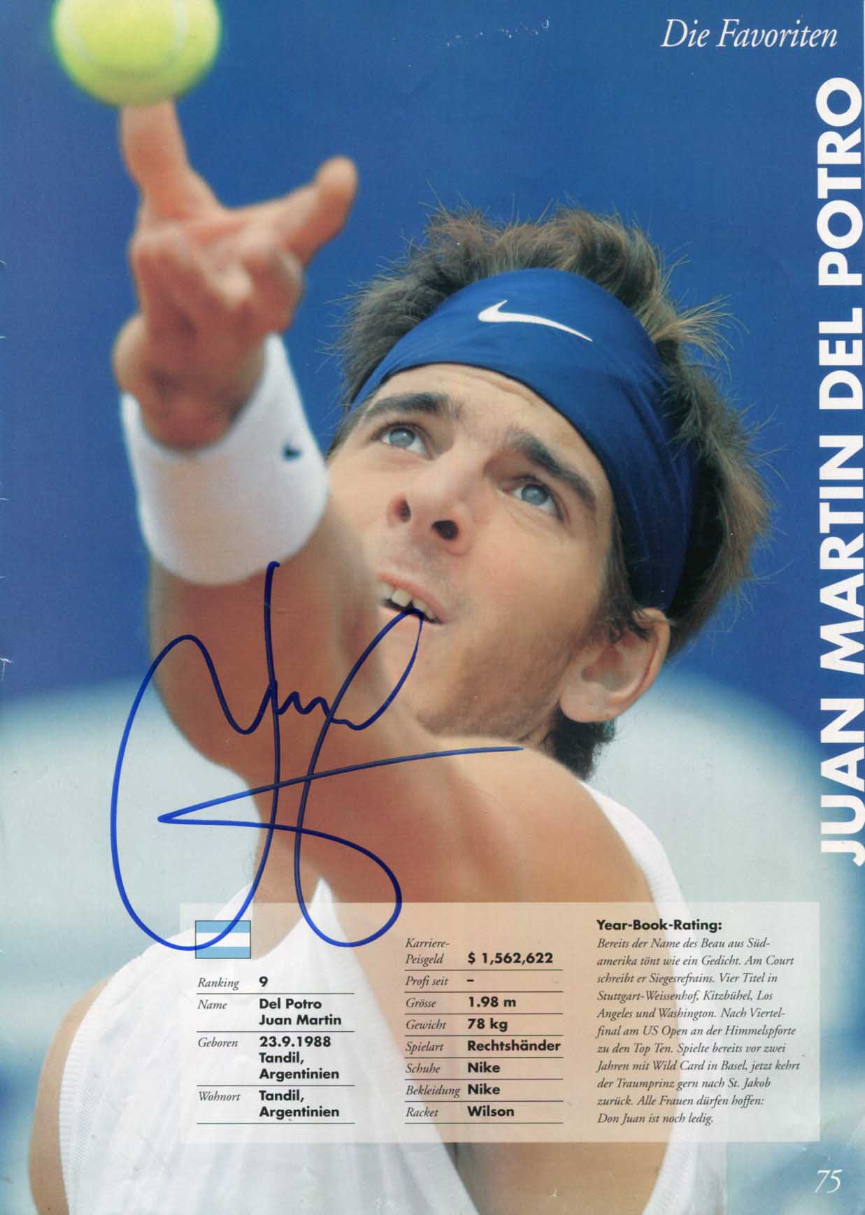 Juan Martin &amp; Guillermo del Potro &amp; Vilas Autograph Autogramm | ID 14857524773245