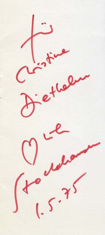 Karlheinz  Stockhausen Autograph Autogramm | ID 8604934799509