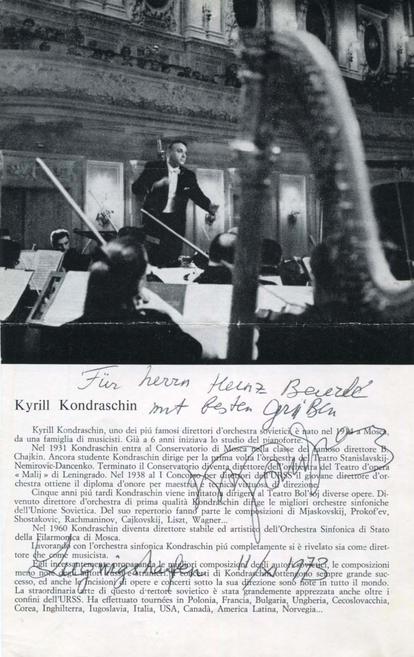 Kirill Petrovich Kondrashin Autograph Autogramm | ID 8142542995605
