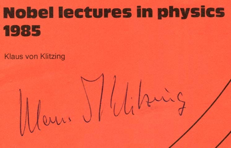 Klaus von Klitzing Autograph Autogramm | ID 8141663273109