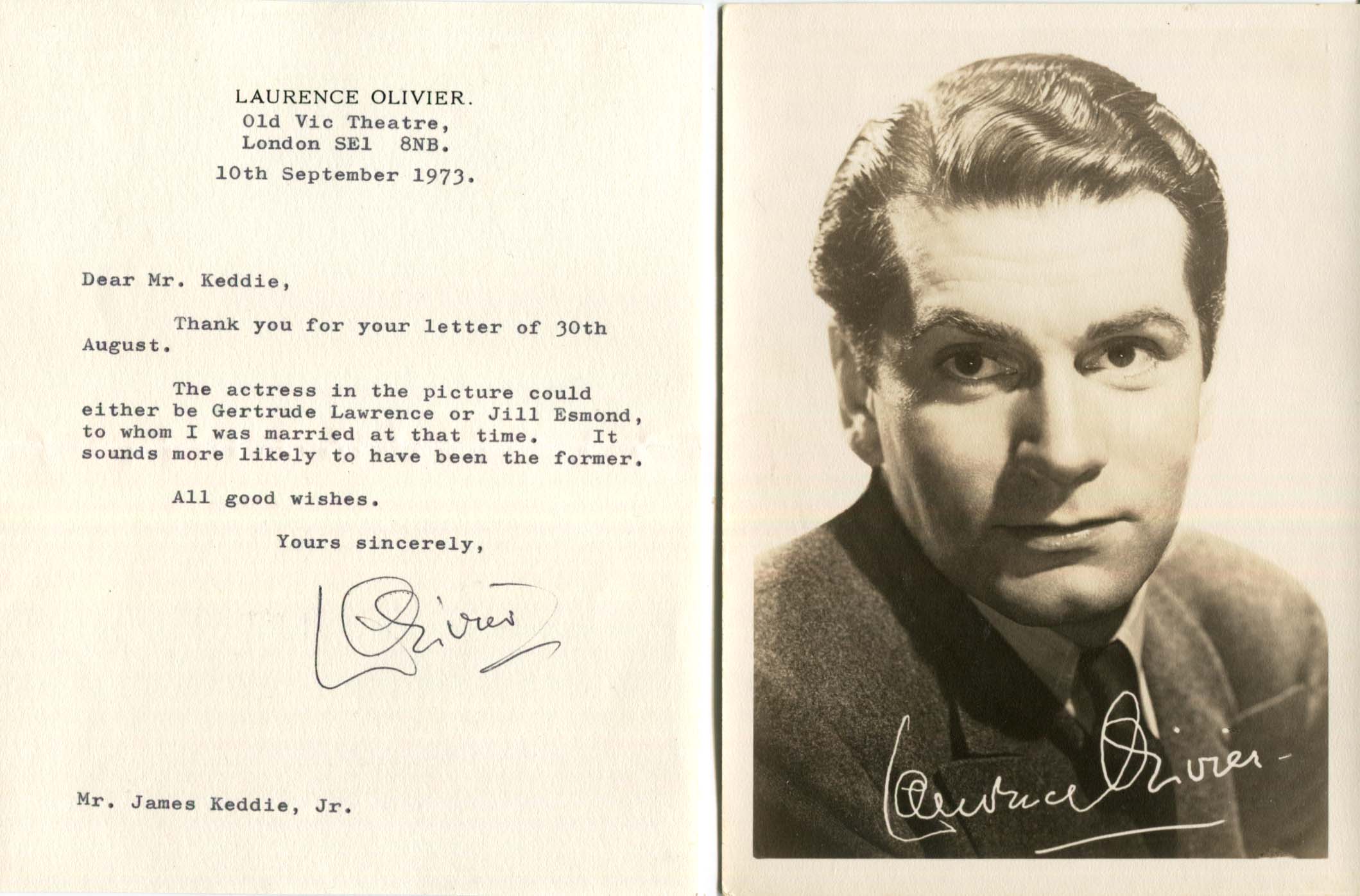 Laurence Olivier Autograph Autogramm | ID 8012036407445