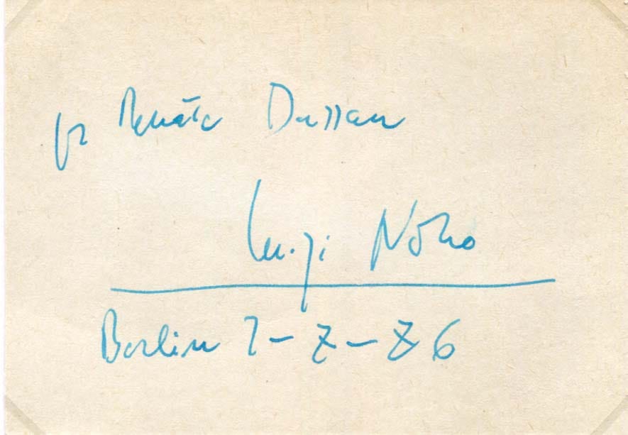 Luigi Nono Autograph Autogramm | ID 8132384030869
