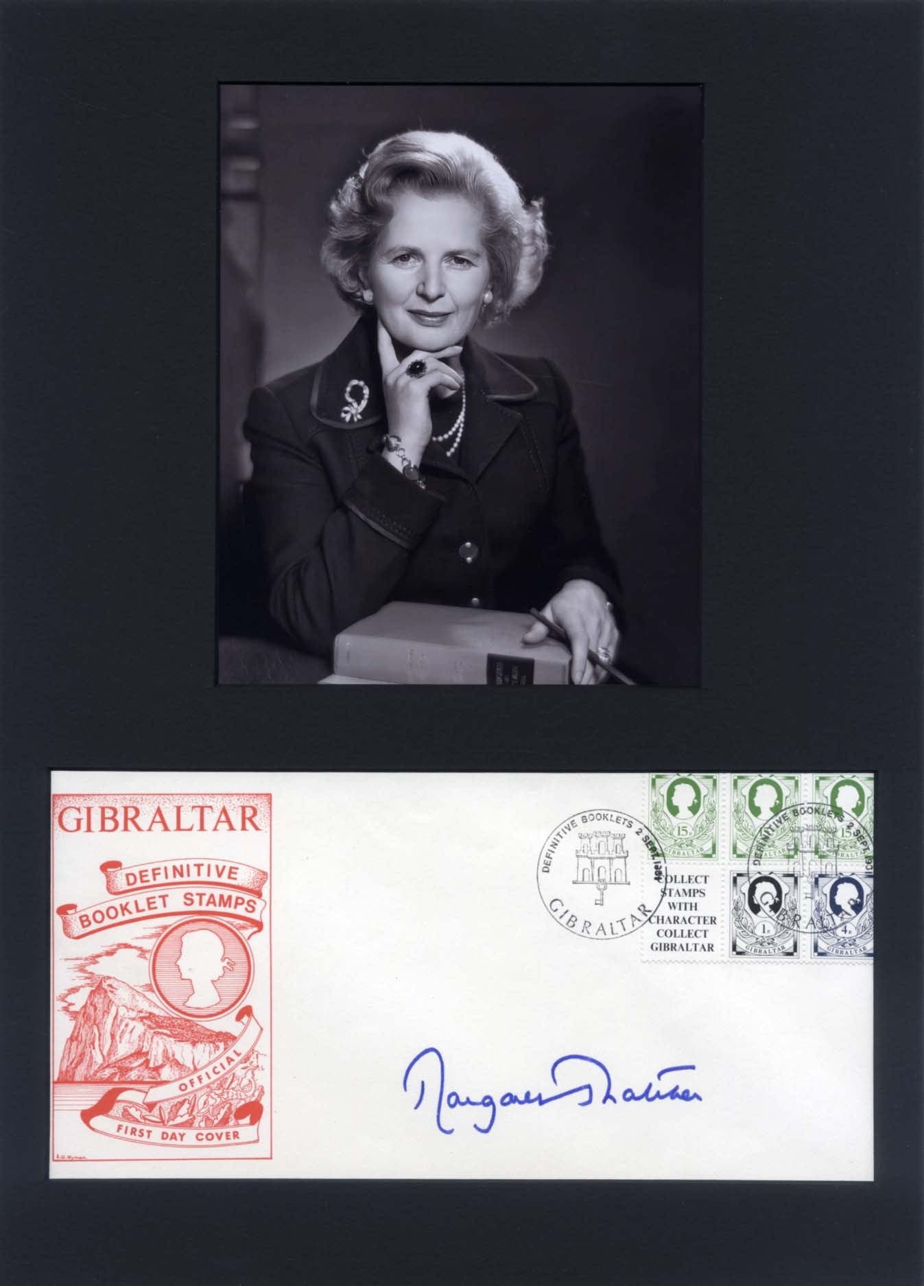 Margaret Hilda Thatcher Autograph Signed Cards Album Pages