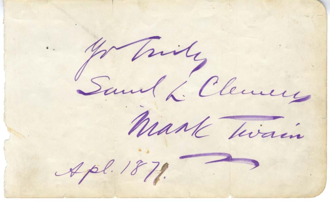 Mark Twain Autograph Autogramm | ID 8443823161493