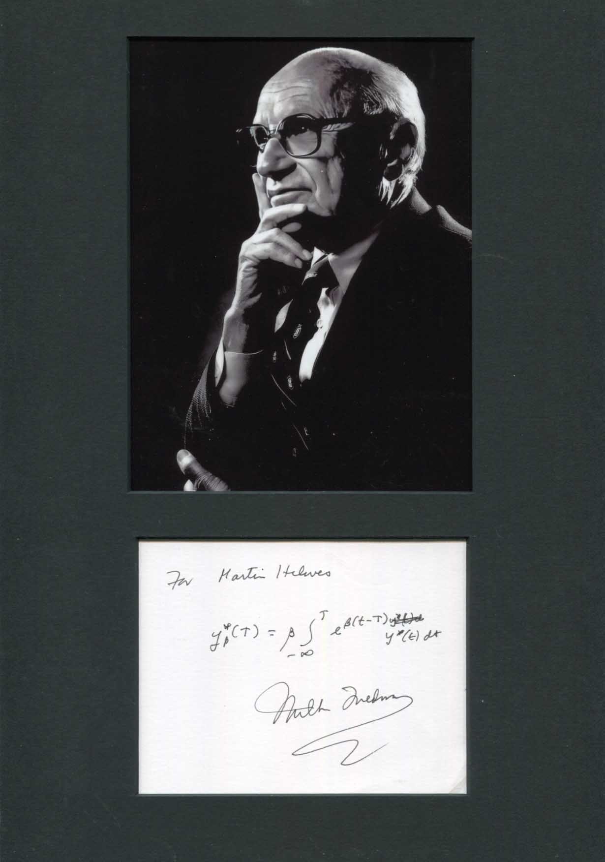 Milton Friedman Autograph Autogramm | ID 14890399662461