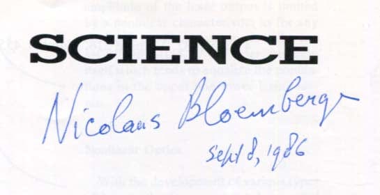 Nicolaas Bloembergen Autograph Autogramm | ID 8141629456533