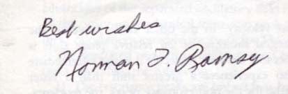 Norman Ramsey Autograph Autogramm | ID 8125425844373