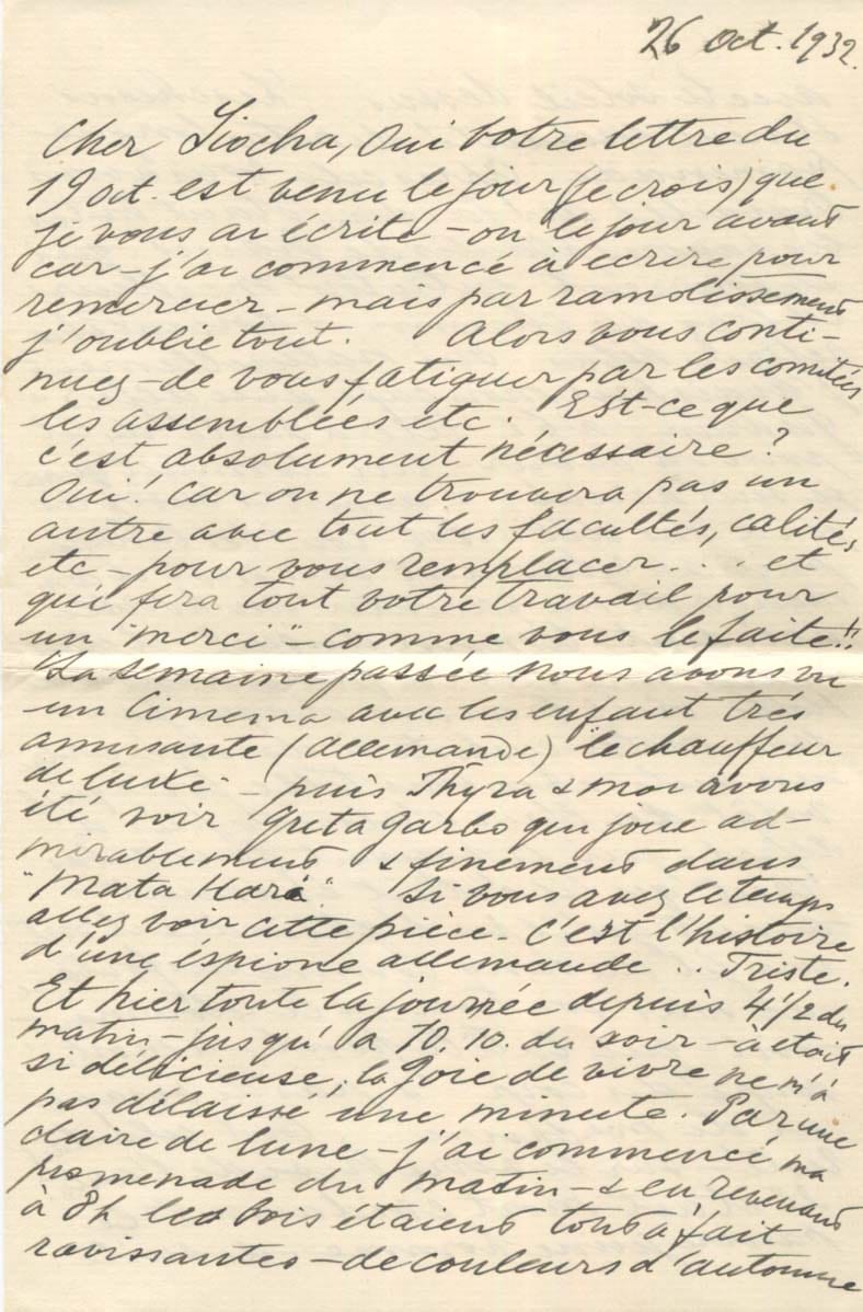 Antique Signed Letter from Grand Duchess Olga Romanov Russia to Thormeyer  1924
