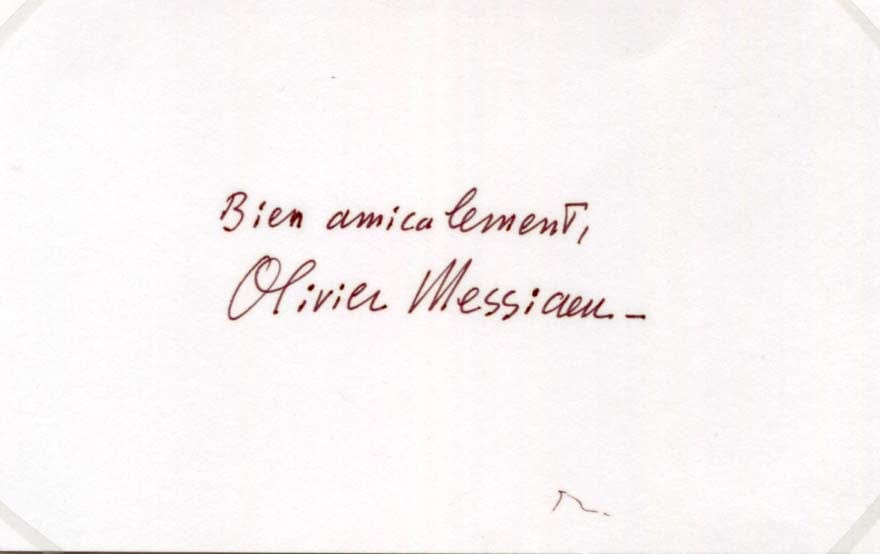 Olivier Eugène Prosper Charles Messiaen Autograph Autogramm | ID 8132391108757