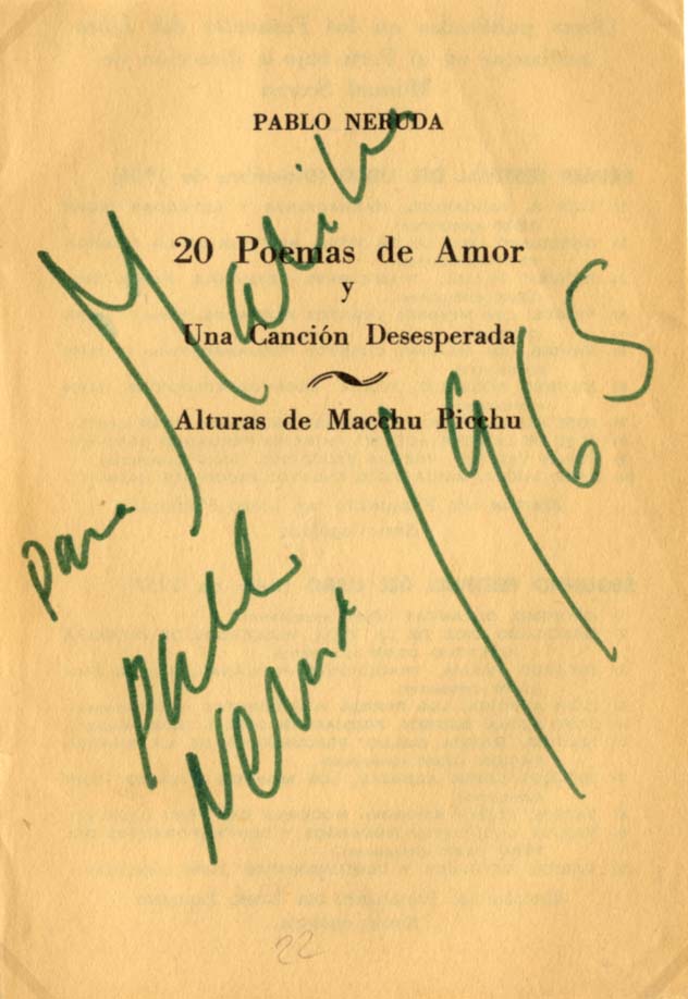 Pablo Neruda Autograph Autogramm | ID 14889487958397