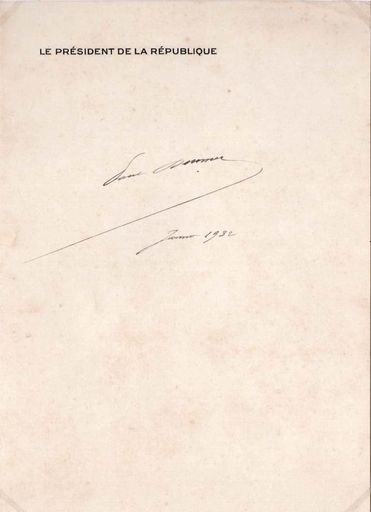 Paul Doumer Autograph Autogramm | ID 8216175870101