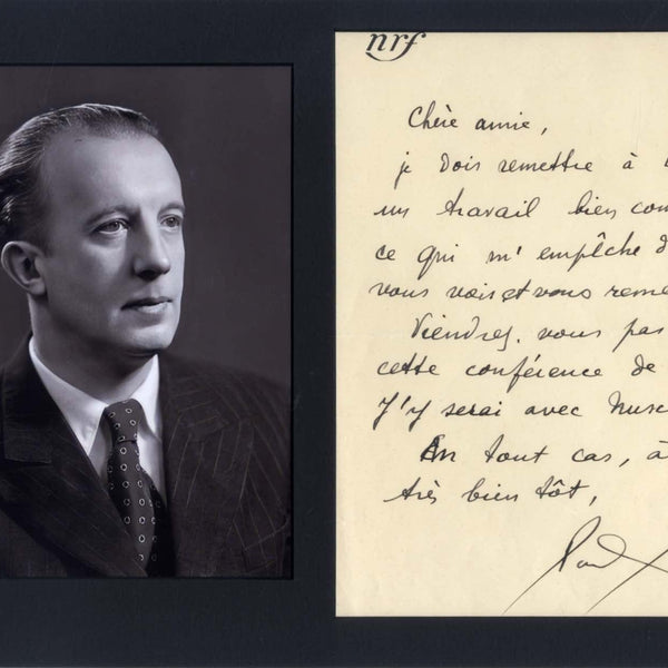 Paul Éluard autograph letter signed & mounted