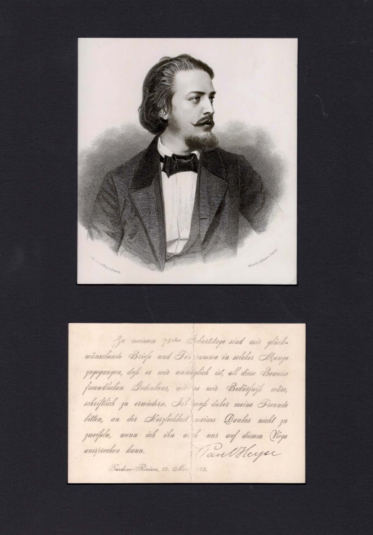 Paul Johann Ludwig Heyse Autograph Autogramm | ID 8029791879317