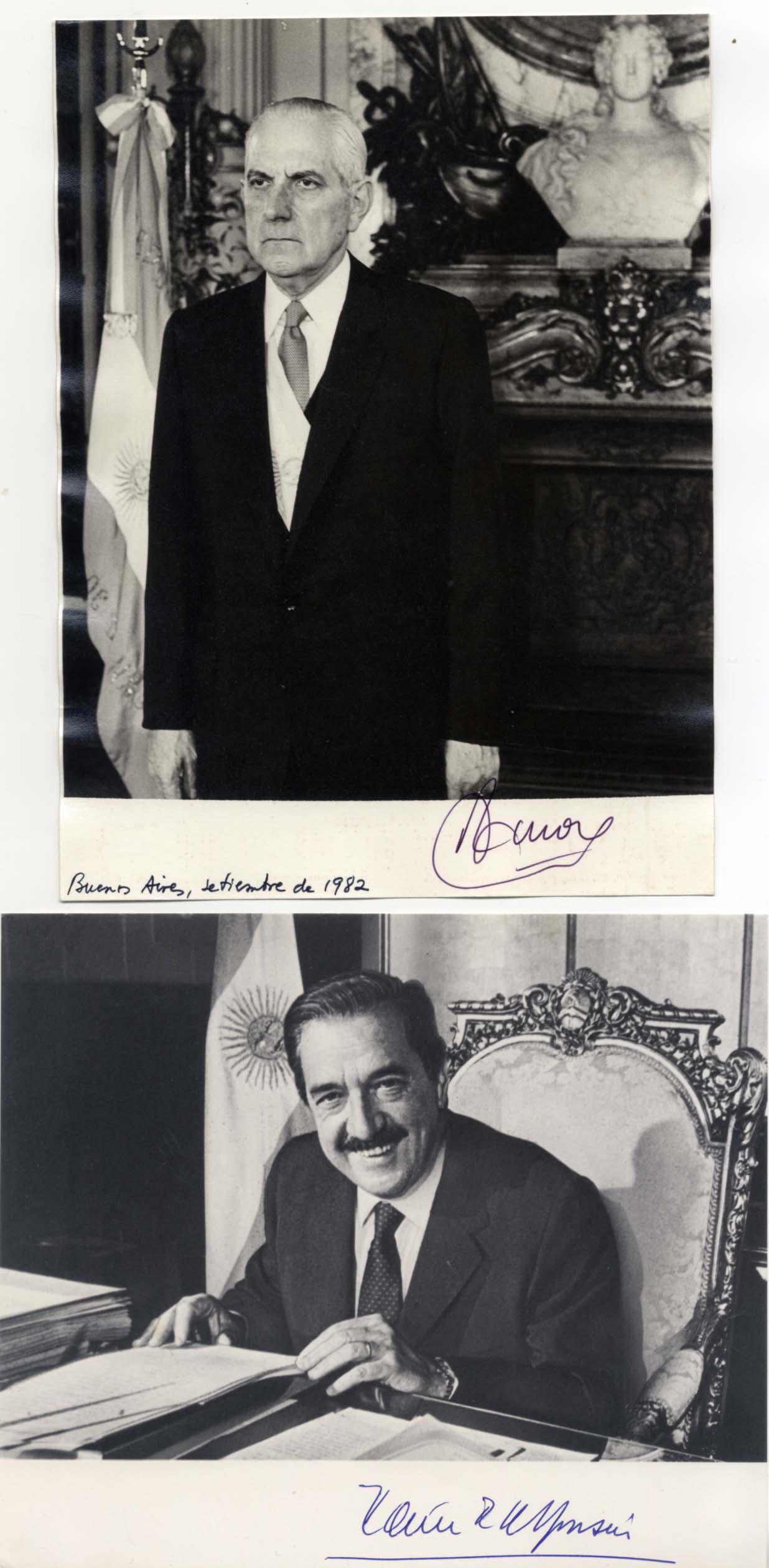 Raúl &amp; Reynaldo Benito Antonio Alfonsín &amp; Bignone Autograph Autogramm | ID 8138913742997