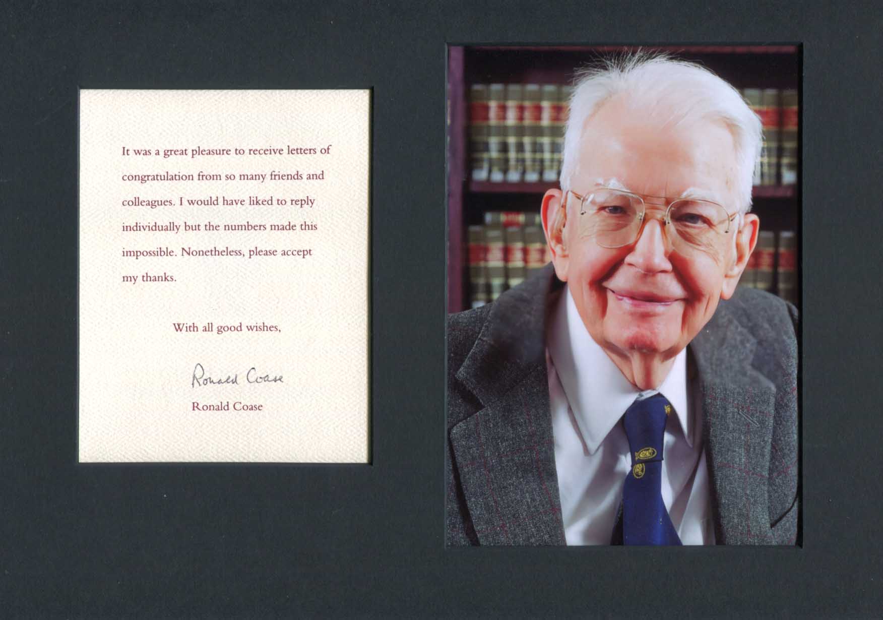 Ronald Coase Autograph Autogramm | ID 14889969254781