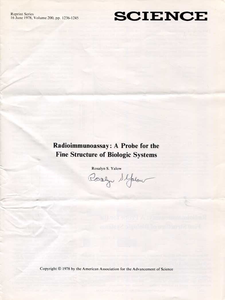 Rosalyn Sussman Yalow Autograph Autogramm | ID 8382018584725