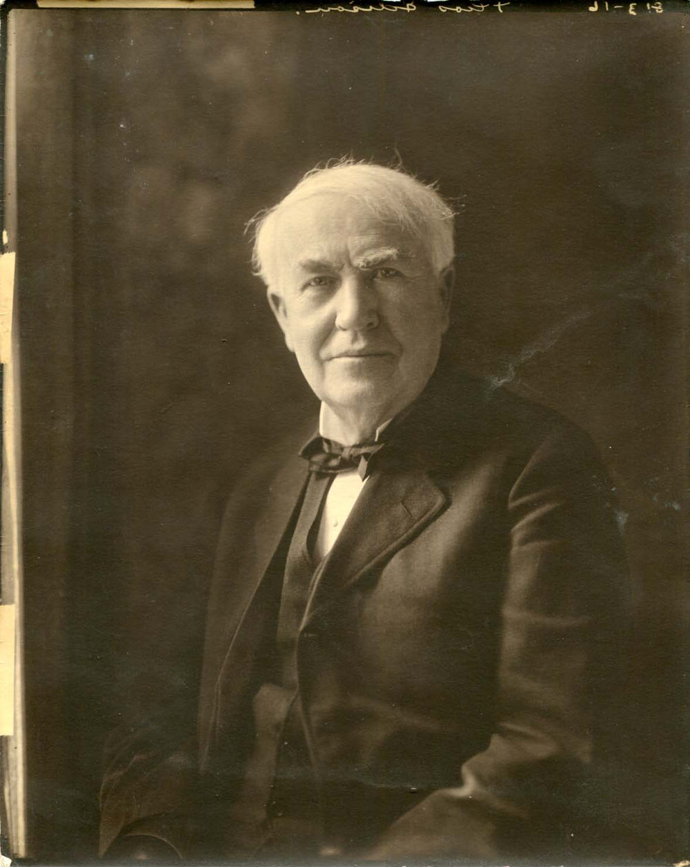 Thomas Edison autograph, handwritten lab notes signed
