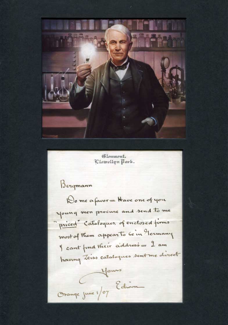 Thomas Edison Autograph Autogramm | ID 8422242025621