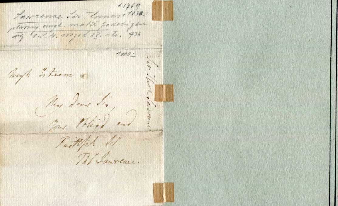 Thomas Lawrence Autograph