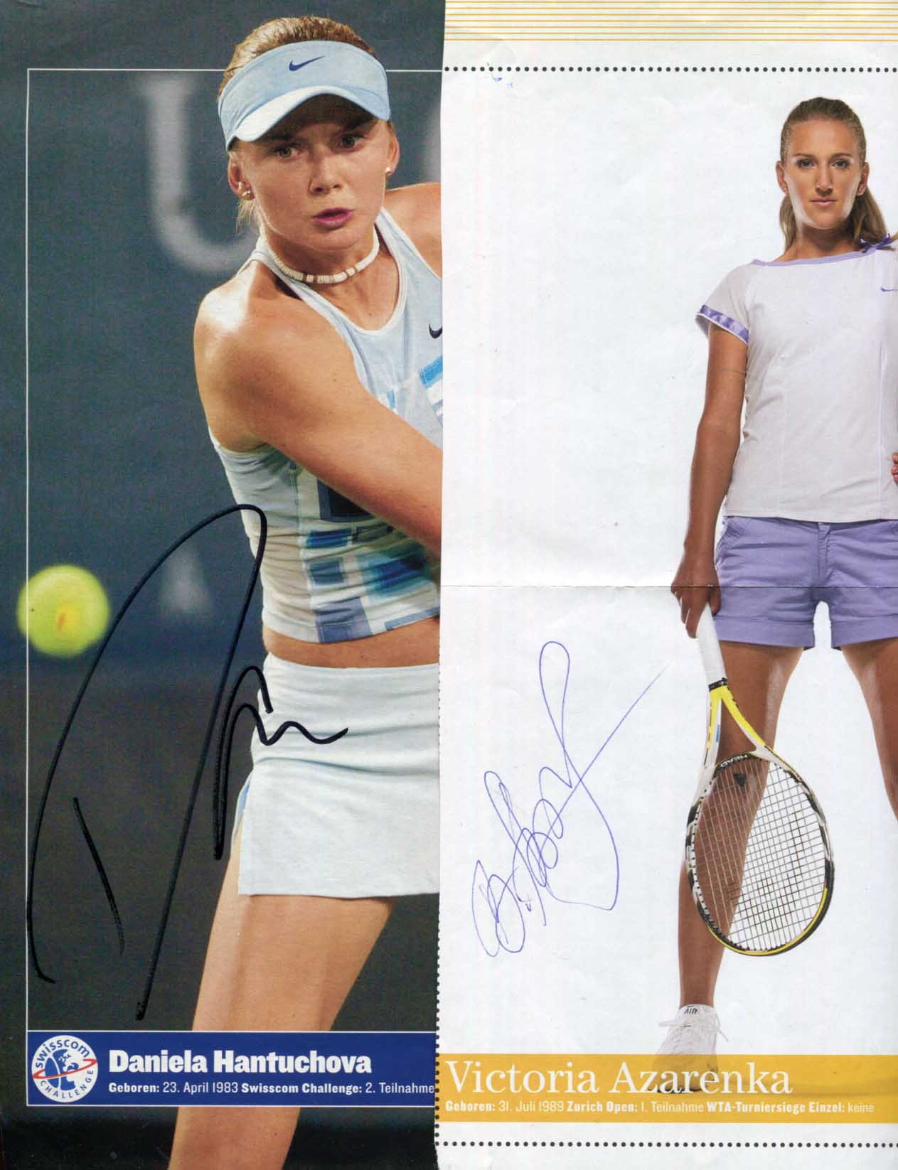 Victoria &amp; Daniela Azarenka &amp; Hantuchova Autograph Autogramm | ID 14857344483709