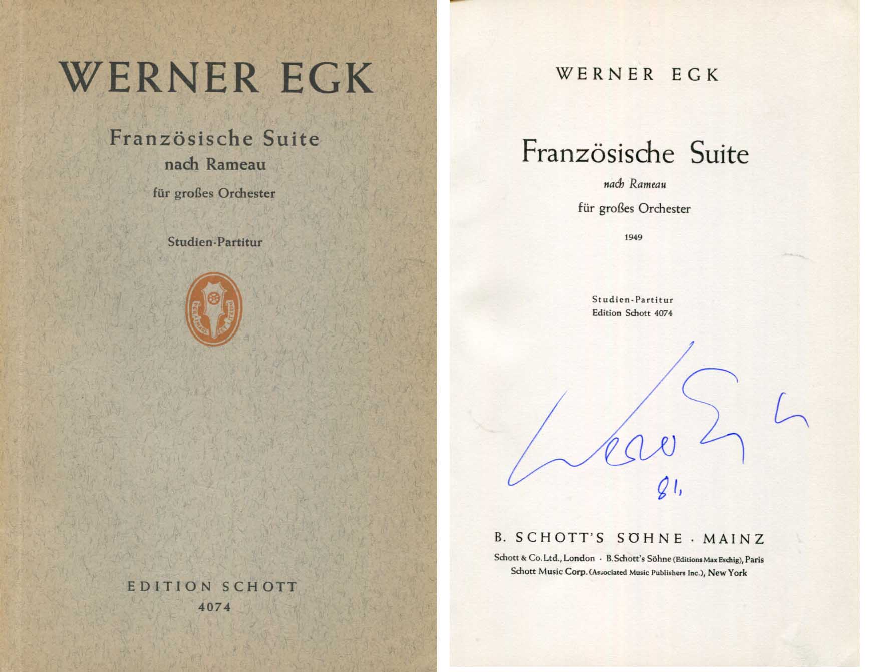 Werner Egk Autograph Autogramm | ID 8591853093013