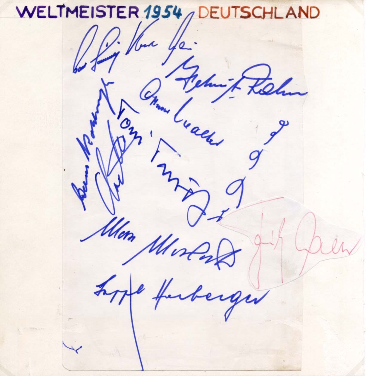  West German Soccer Team 1954 Autograph Autogramm | ID 7947612455061