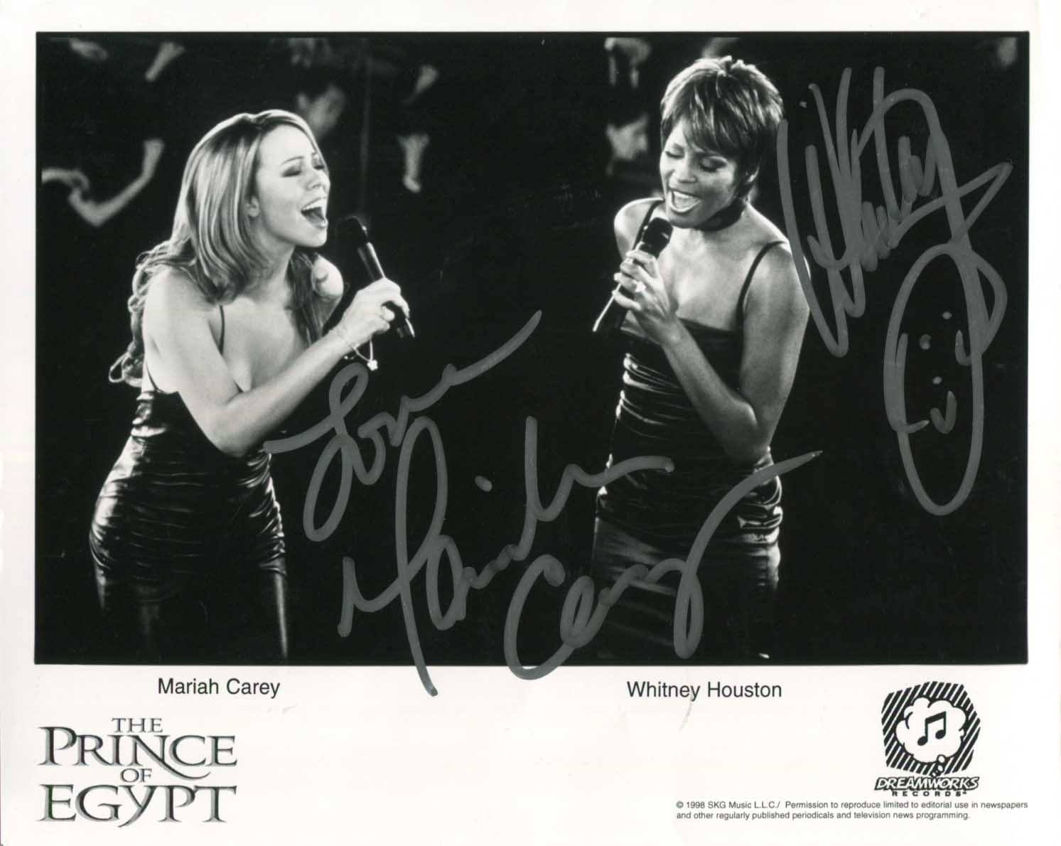 Whitney &amp; Mariah Houston &amp; Carey Autograph Autogramm | ID 14601230516605