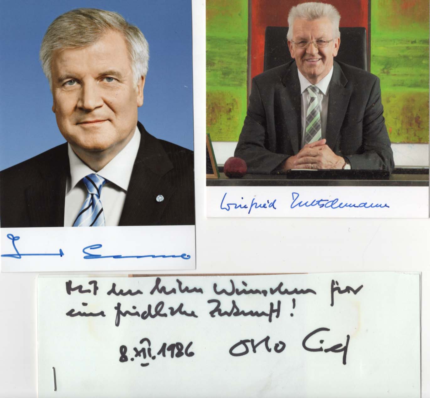 Winfried &amp; Horst &amp; Otto Kretschmann &amp; Seehofer &amp; Schily Autograph Autogramm | ID 8017761403029