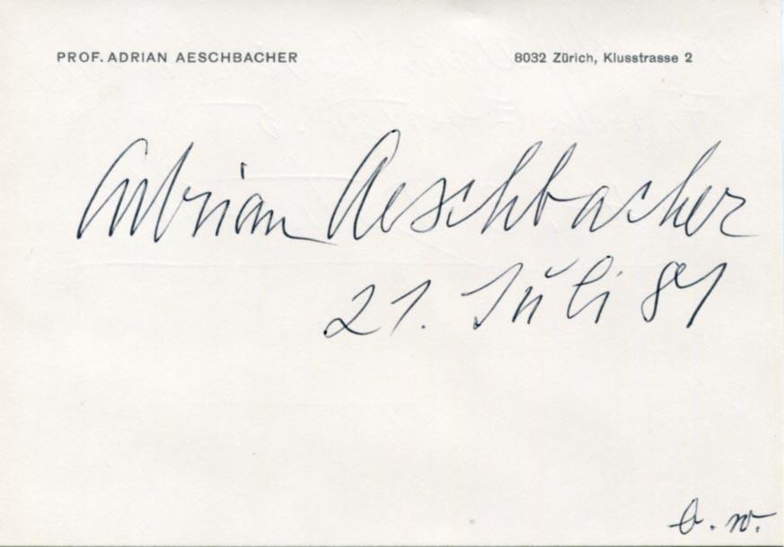 Aeschbacher, Adrian autograph